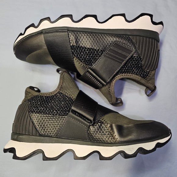Sorel Shoes - SOREL Kinetic Sneak Women 9 Alpine Tundra Olive Strap Sneakers NL2909-326